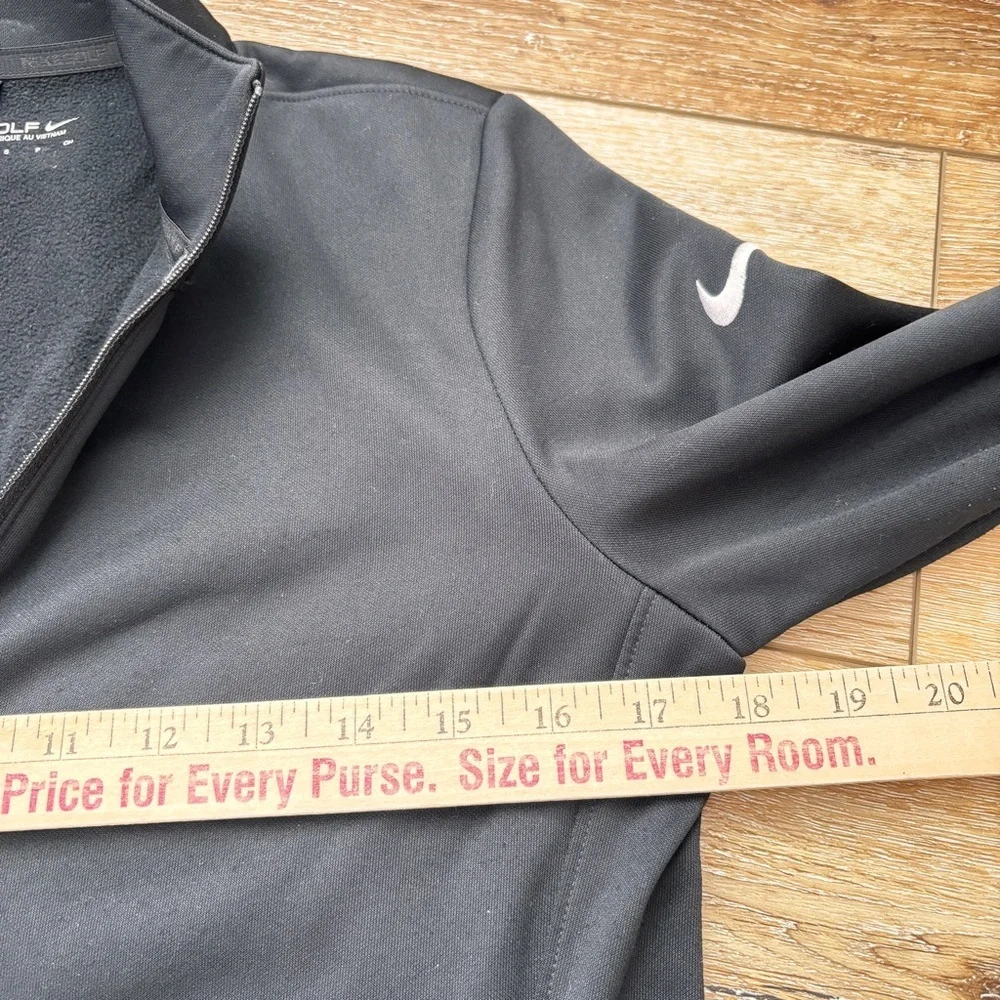 Nike Golf Womens Performance 1/4 Zip Pullover Sz Small Black w/ Pockets Tennis